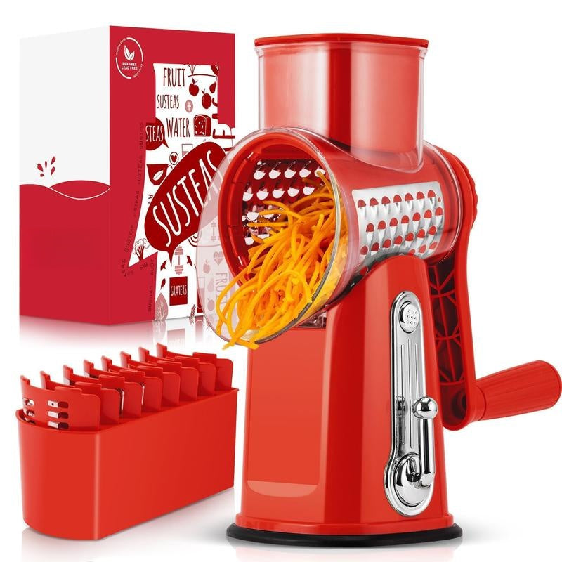 5-in-1 Rotary Food Grater | Fast Cheese & Vegetable Slicer