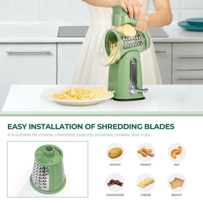 5-in-1 Rotary Food Grater | Fast Cheese & Vegetable Slicer